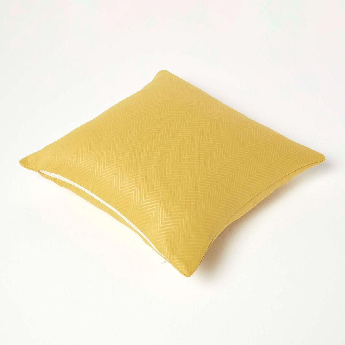 KISSENHÜLLE Fischgrät-Muster 45/45 cm - Dunkelgelb, Textil (45/45cm) - Homescapes