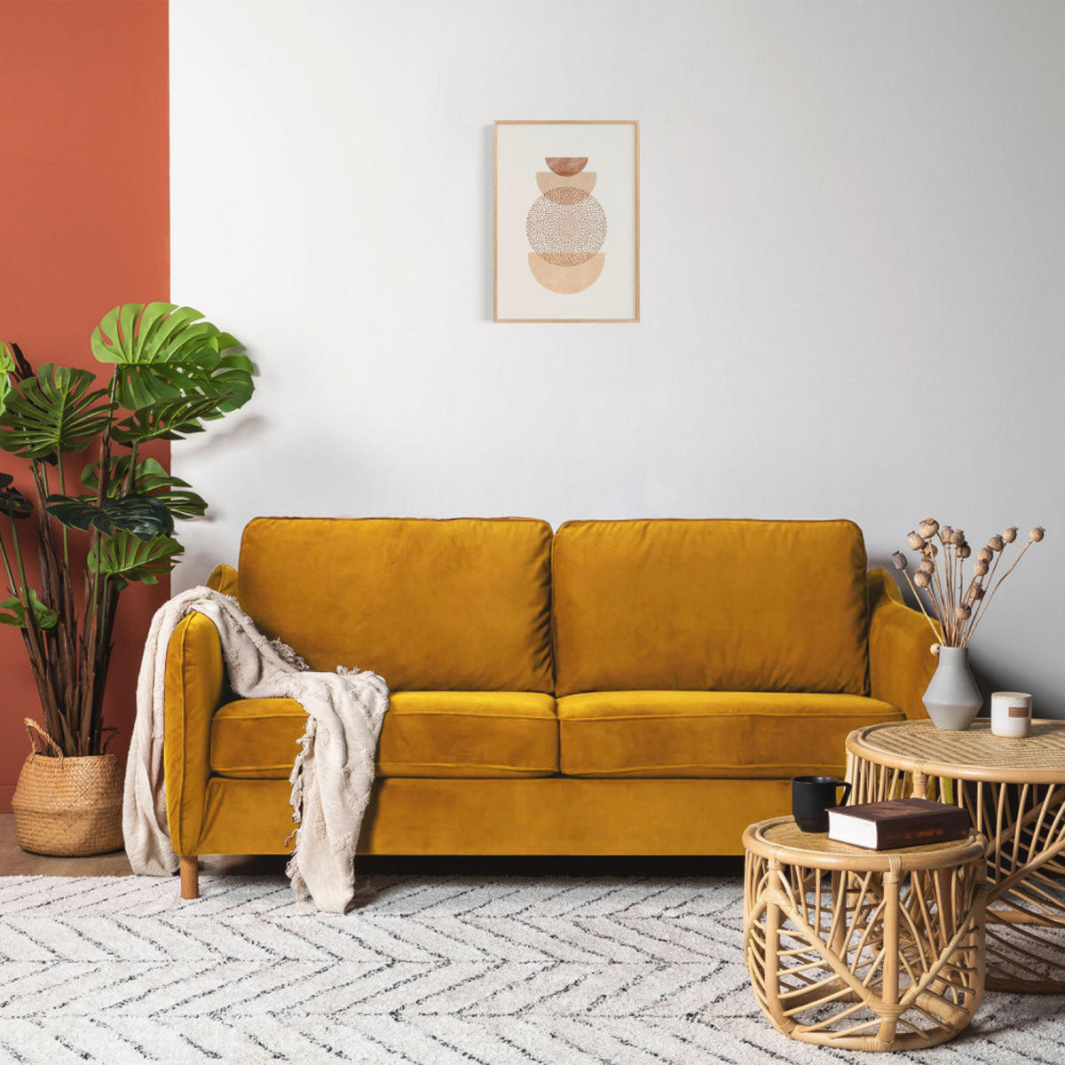 BETTSOFA - Senfgelb - Gelb, Textil (162/85/97cm) - Drawer