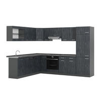 ECKKÜCHE R-Line, Schwarz Beton/Anthrazit, 287 x 227 cm AP Anthrazit - Anthrazit/Schwarz, Holzwerkstoff (287/206.8/60cm) - Vicco