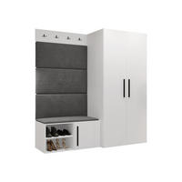 GARDEROBEN-SET Medi I - Schwarz/Weiß, Holzwerkstoff/Kunststoff (80/191/50cm) - MIRJAN24