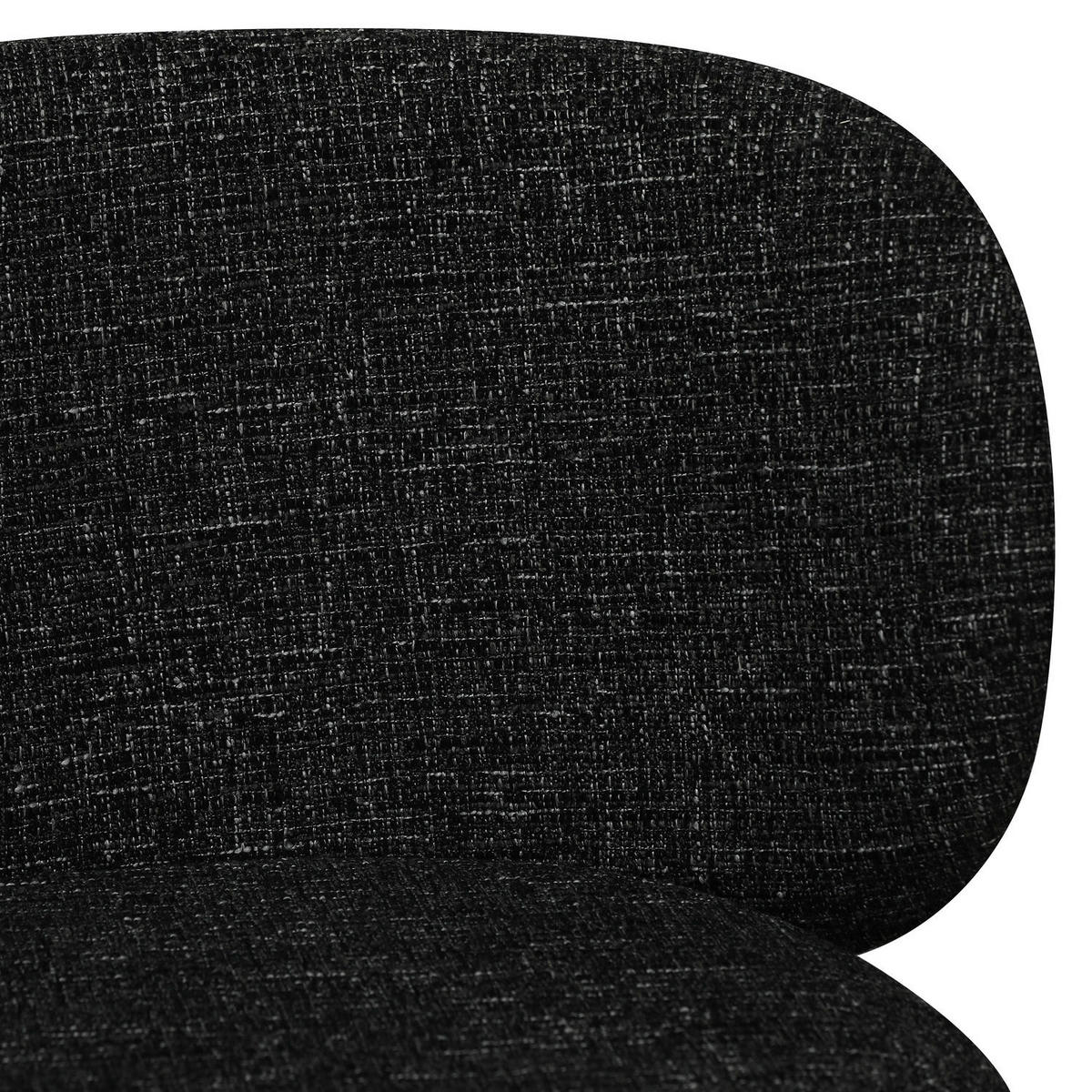 STUHL-SET 6 Stück in Teddystoff Schwarz - Schwarz, Textil/Metall (57/73/58cm) - Furnhouse