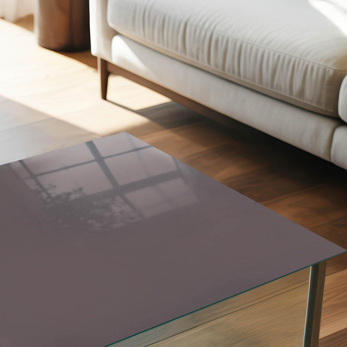 TISCHPLATTE 50x50 cm – Grau - Violett, Glas (50/50/0.4cm) - Wallfluent