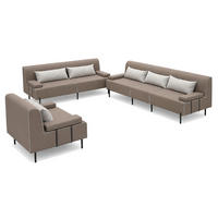 GARTENMÖBEL Set 2 x Sofa und Sessel, BORNEO, UV-beständig, Solide Konstruktion, HR-Schaumfüllung, Wetterfeste Bezugstoff, Beige - Beige, Holz - Trada