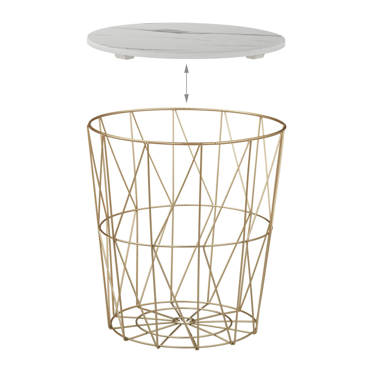 3XKORBTISCH - Multicolor, Holzwerkstoff/Metall (39.5/39.5/40cm) - Relaxdays