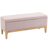 TRUHENBANK DE-16443 skandinavisch mit abnehmbarem Deckel Rosa - Pink, Textil (110/45/39cm) - ComfortXL