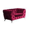 CHESTERFIELD-SESSEL NARLA Rot Velvet - Silberfarben/Rot, Textil/Metall (120/71/87cm) - KAWOLA
