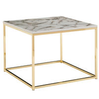 SOFATISCH eckig ARVED Holz Marmor-Optik - Goldfarben, Holzwerkstoff (60/60/45cm) - tinkaro