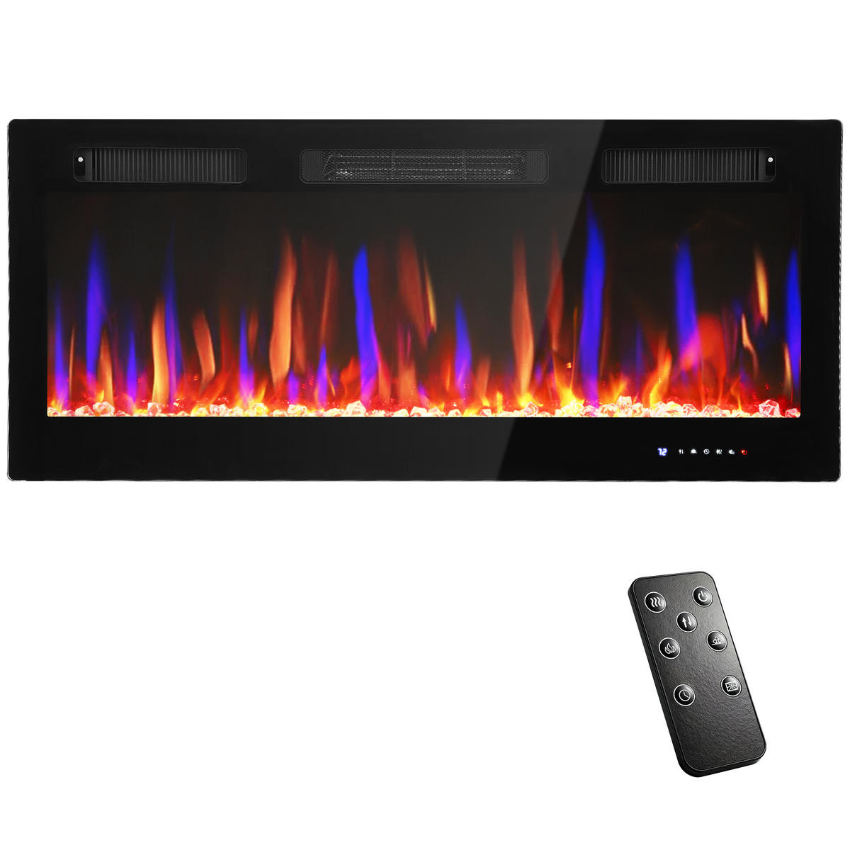ELEKTROKAMIN DE-17070 Wandmontage 12 Farben 900/1800 W Schwarz - Schwarz, Metall (106.7/47/9.4cm) - ComfortXL