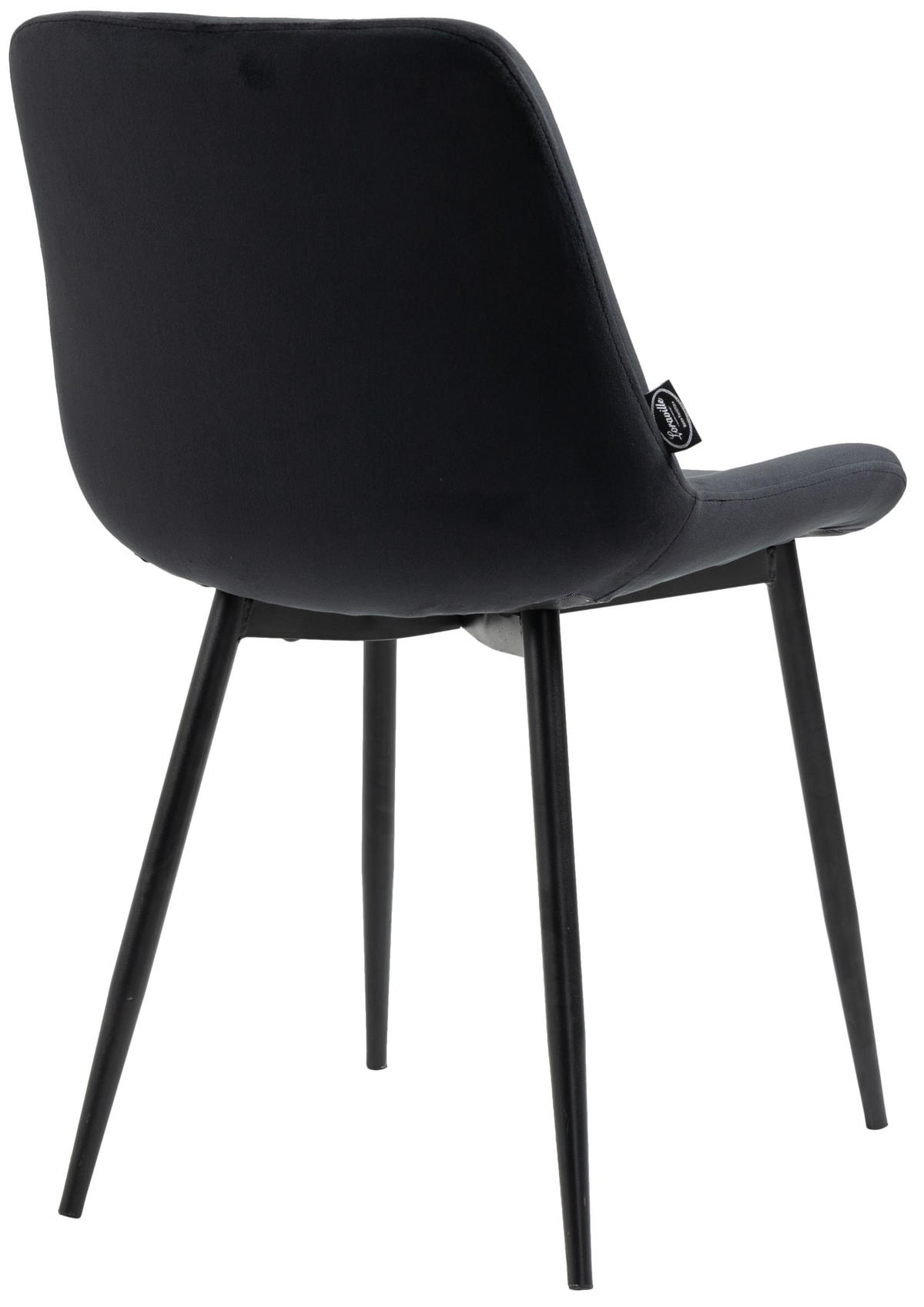 STUHL 2er Set Samt schwarz - Schwarz, Textil/Metall (51/80/60cm) - CLP