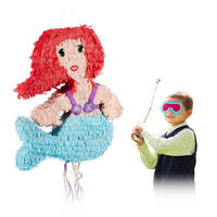 PINATA Meerjungfrau - Multicolor, Papier/Wellpappe (36/44/10cm) - Relaxdays