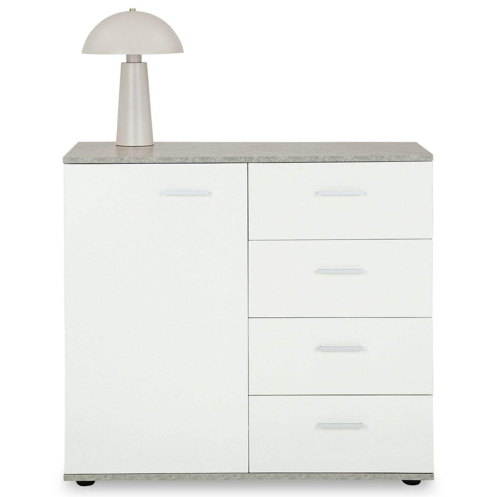KOMMODE CHICAGO - Weiß/Grau, Holzwerkstoff (91/82/40cm) - CARO-Möbel