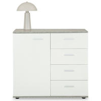 KOMMODE CHICAGO - Weiß/Grau, Holzwerkstoff (91/82/40cm) - CARO-Möbel