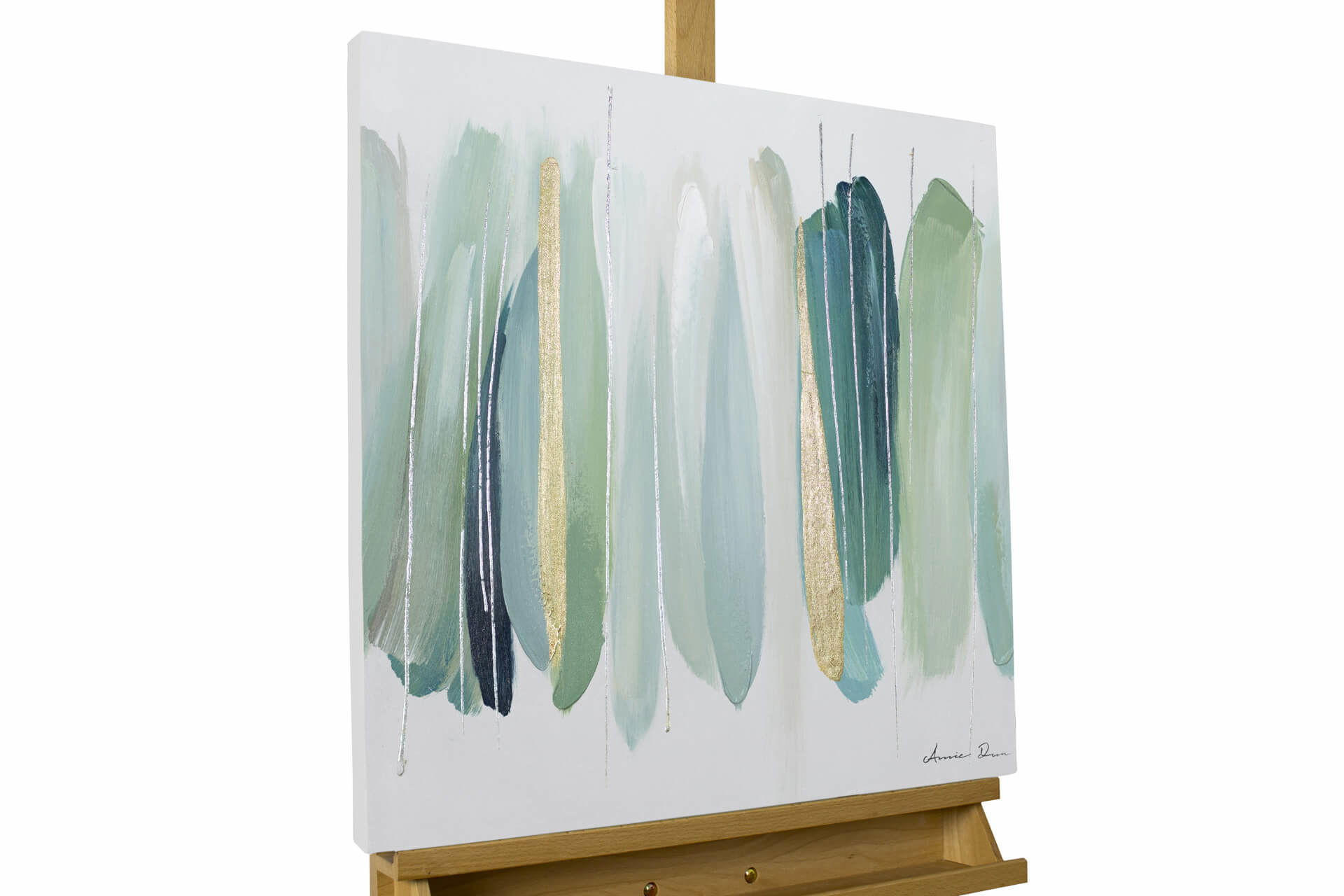 ÖLGEMÄLDE 60/60 cm - Grün, Holz/Textil (1.7/60cm) - KUNSTLOFT
