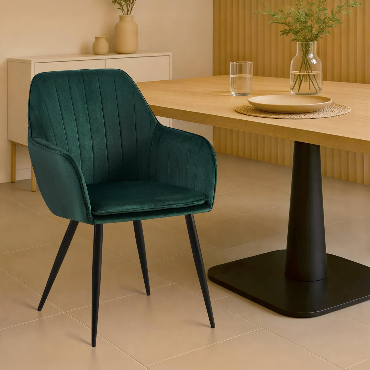 ESSZIMMERSTUHL Cheryl 86x60x57 cm grün - Grün, Textil (60/57/86cm) - furnicato