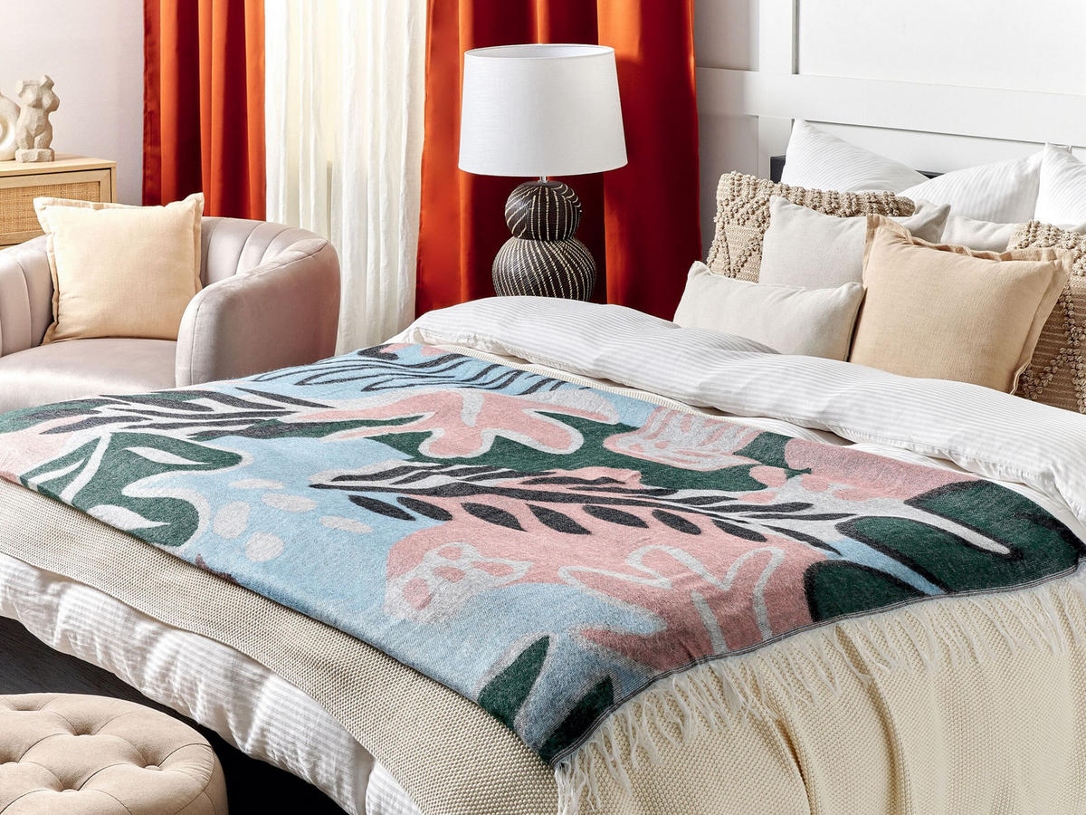 DECKE Hellblau Somani 130/170 cm - Hellblau, Textil (130/170cm) - Beliani