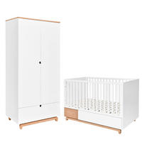 POKOJ PRO MIMINKO 2DÍLNÝ Bílá a dřevo - bílá, kompozitní dřevo (144/96/75cm) - Petits-meubles