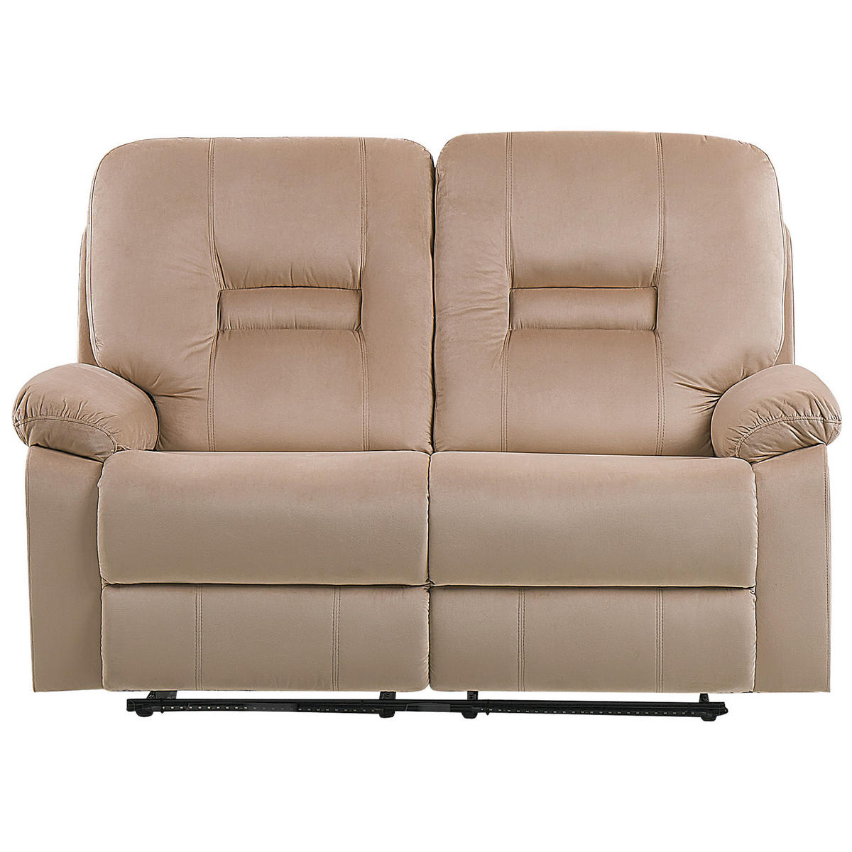 2-SITZER-SOFA mit LED-Beleuchtung Samtstoff Beige Bergen - Beige, Textil (146/101/73cm) - Beliani