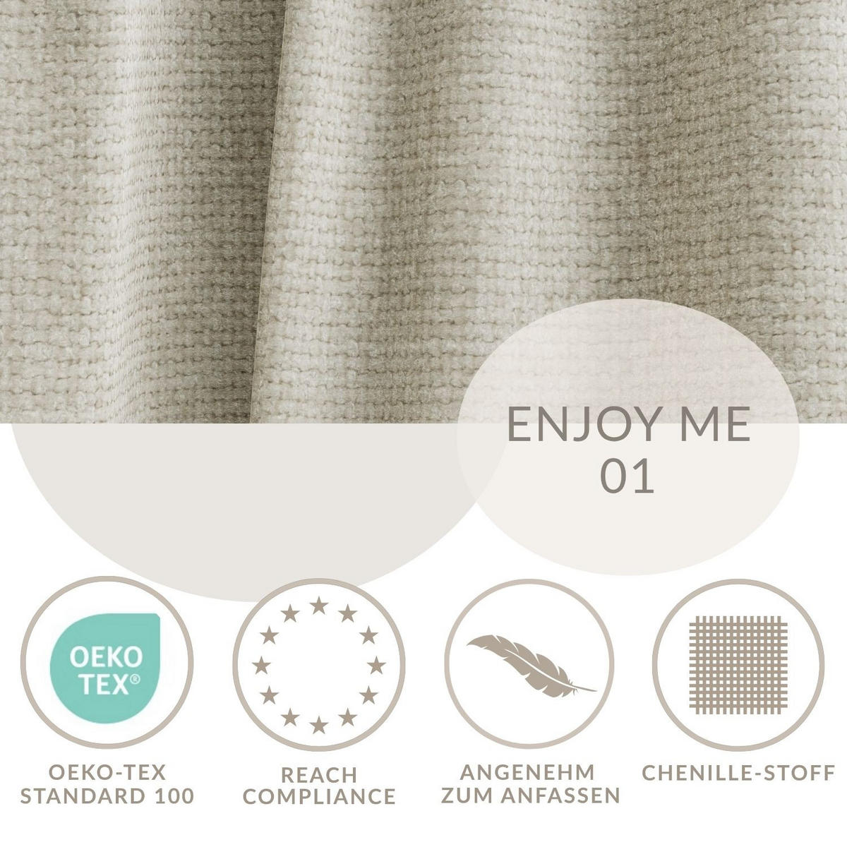 POLSTERBETT Maumere Creme 140/200 cm im Chenille-Stoff - Creme/Schwarz, Holz/Holzwerkstoff (140/200cm) - Maison de Reve