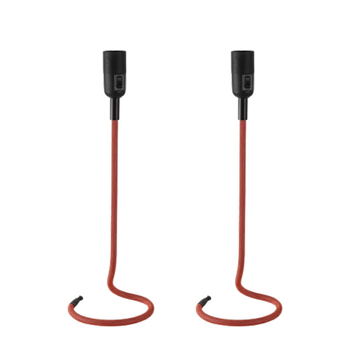 TISCHLEUCHTE CABLE Rot 2er Set - Rot, Metall (16/16/46.5cm)