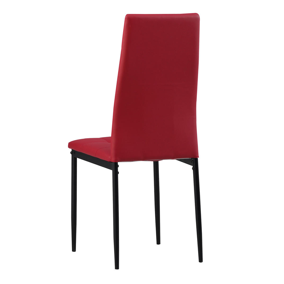 STUHL RIMINI Lederimitat Metallbeine 4er Set Rot - Rot, Kunststoff/Metall (41/97/38cm) - Albatros