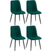 STUHL 4er Set Stoff Dunkelgrün - Dunkelgrün/Schwarz, Textil/Metall (45/88/53cm) - CLP