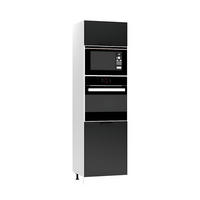 MIKROWELLENUMBAUSCHRANK D60PK MVP/L - Dnoria - Stilvolles Küchenelement - Schwarz, Holz/Metall (60/213.3/56cm) - ROYAL24_MARKT