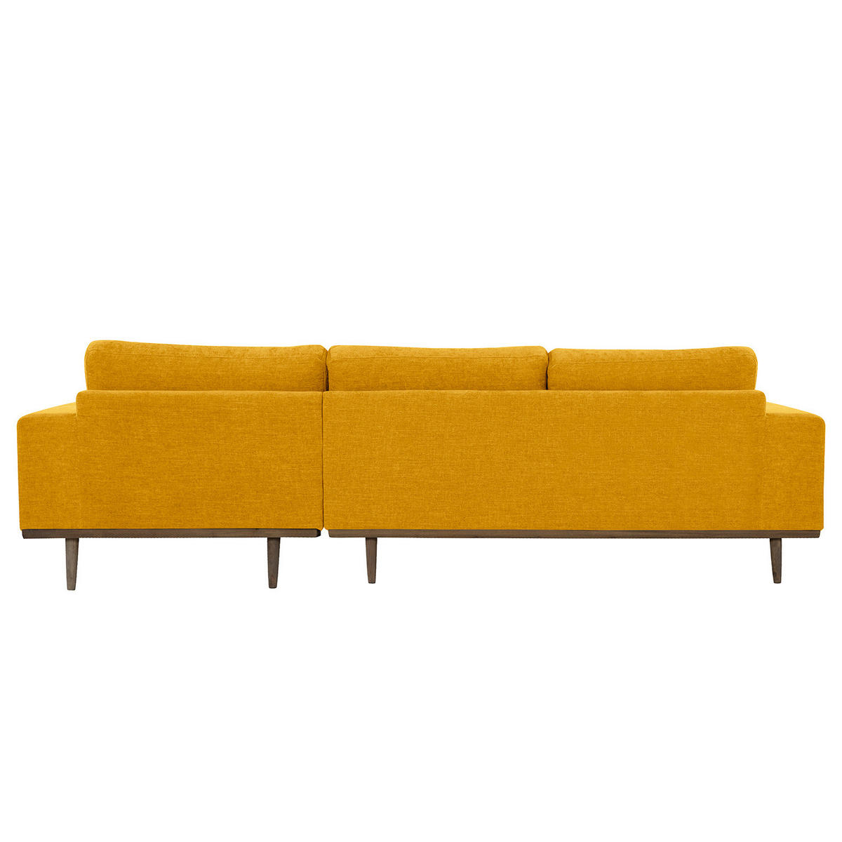 ECKSOFA mit Longchair - Eichefarben/Gelb, Eichenholz/Textil (281/153cm) - home24