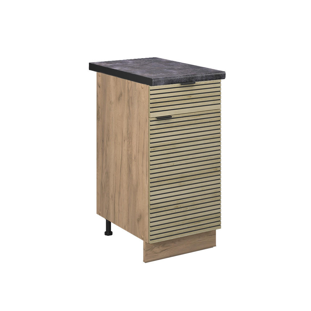 KÖKSUNDERSKÅP Fame-Line Ekpanel 40 cm , AP Antracit Ekfärgad, Honungsek 82/40/60 cm