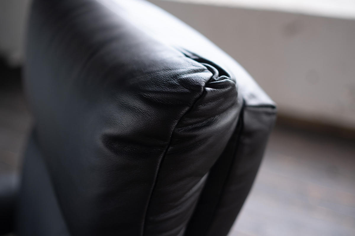 RELAXSESSEL NAMA Schwarz Leder - Schwarz, Leder/Metall (78/111/86cm) - KAWOLA