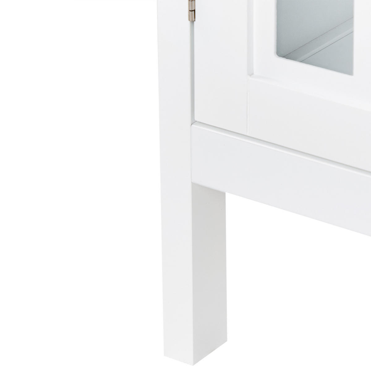 SIDEBOARD se skleněnými dveřmi 80 cm Bílý Miram - bílá, kompozitní dřevo (80/78/36cm) - Beliani
