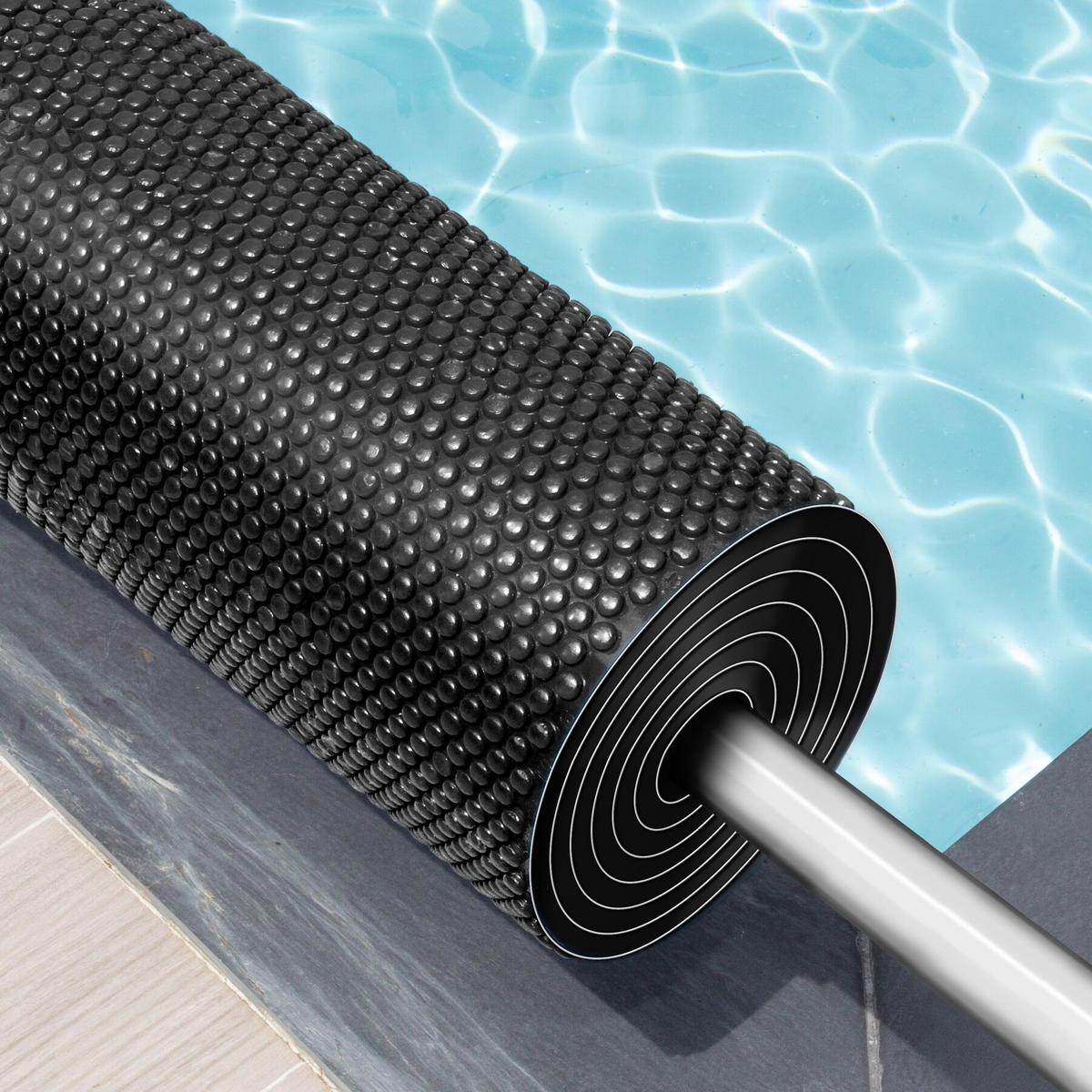 POOL-SOLARFOLIE , 500 x 1000 cm, schwarz - Schwarz, Kunststoff (1000/500cm) - tectake