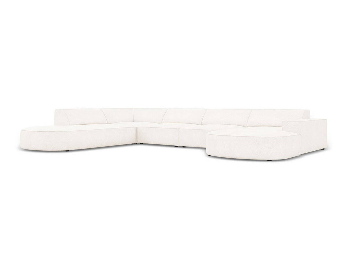 PANORAMASOFA links Jodie aus Boucle beige 7 Sitzplätze - Beige, Textil (262/70/364cm) - Micadoni