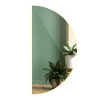 LED SPIEGEL 50 cm x 100 cm Halbrunder Warmweiß 3000 K - Blaugrau, Glas (50/100/2.4cm) - TULUP