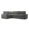 ECKSOFA L Form Treville DunkelGrau 296/196/94 cm – Links, mit Bettkasten und Schlaffunktion - Dunkelgrau/Schwarz, Kunststoff/Textil (196/296cm) - AX Living