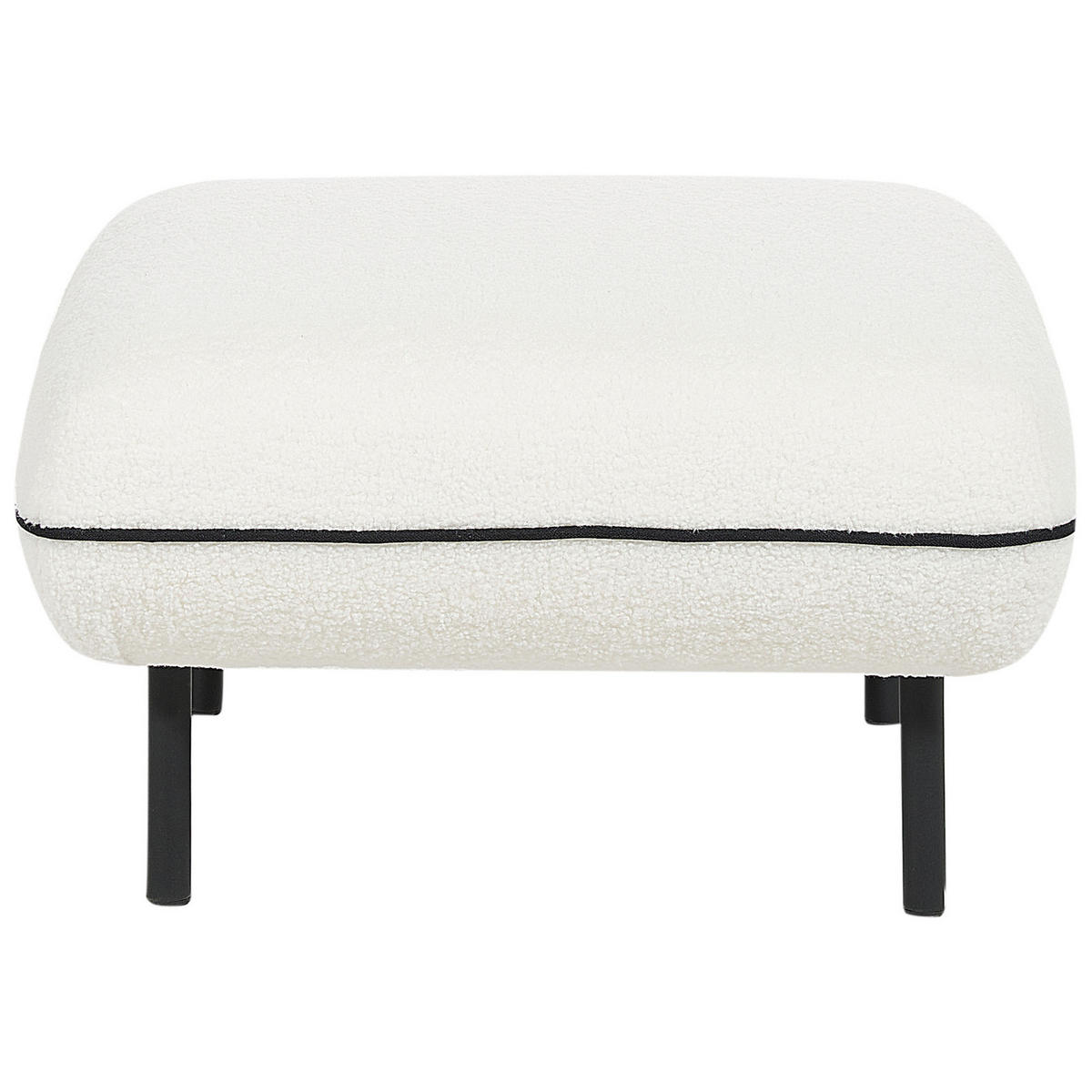 3-SITZER-SOFA Bouclé weiß/schwarz mit Ottomane Tonsberg - Schwarz/Weiß, Textil (198/78/85cm) - Beliani