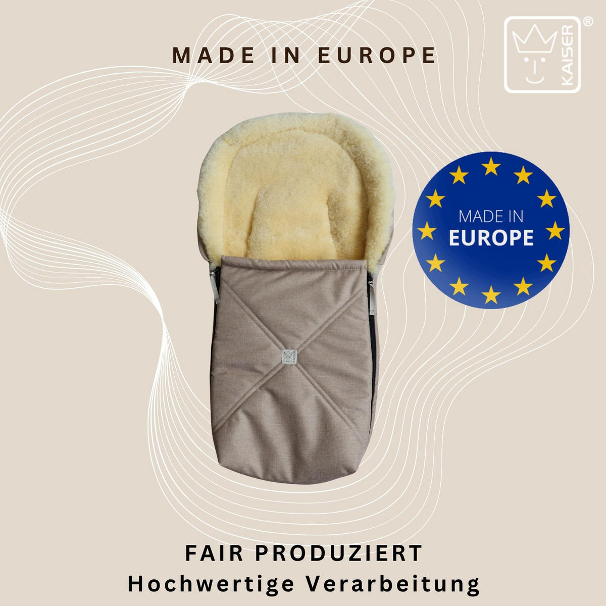 LAMMFELL-BABYSCHALENFUSSSACK Emmy, ginger - Dunkelbraun, Fell (37/10/80cm) - Kaiserbaby