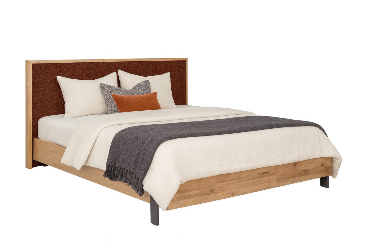 POLSTERBETT mit Matratze PRATO, Orange, 140x200 cm - Orange, Textil (140/200cm) - KS Home Concept