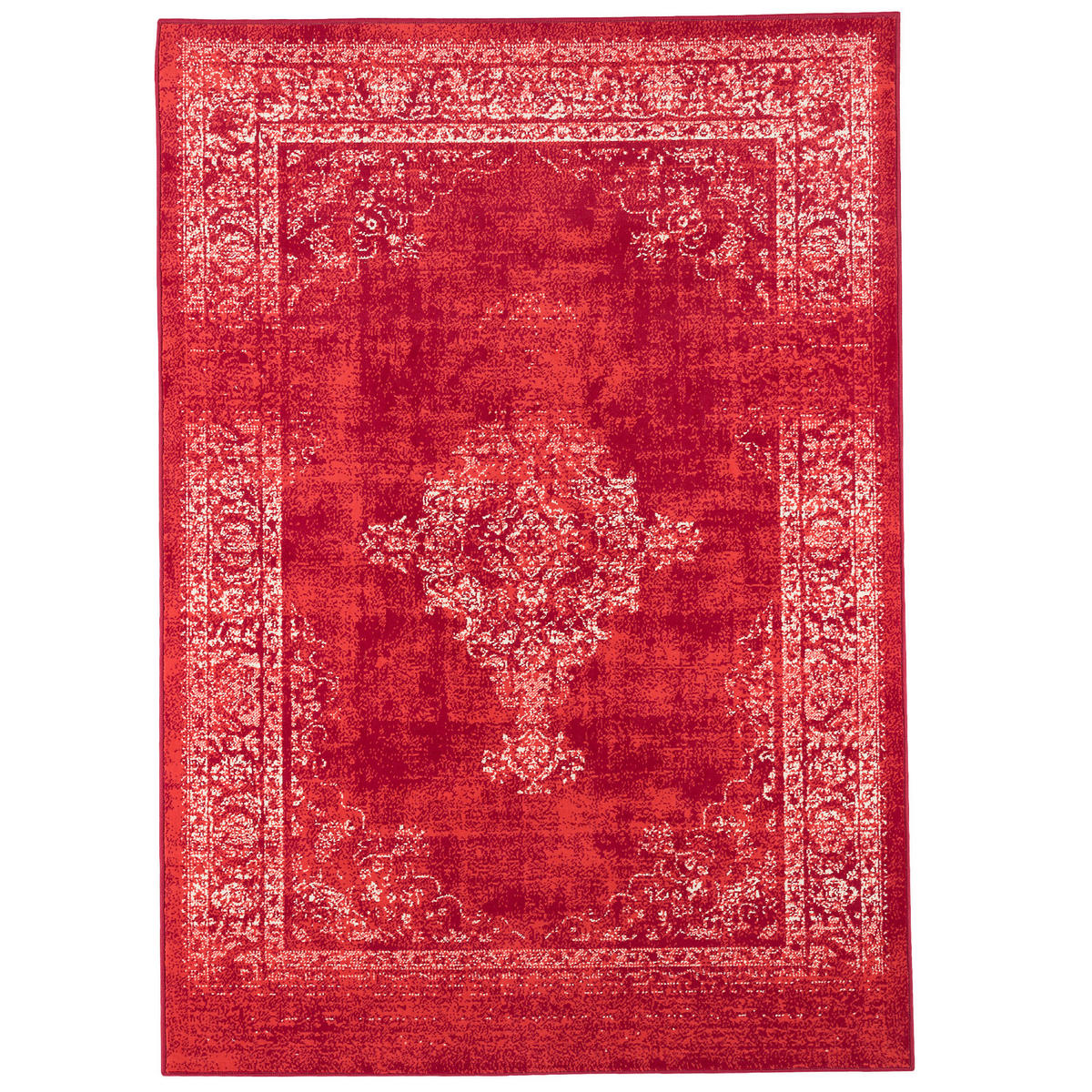 DESIGNER KURZFLOR TEPPICH MODERNE MUSTER - Rot, Textil (80/150cm) - Pergamon