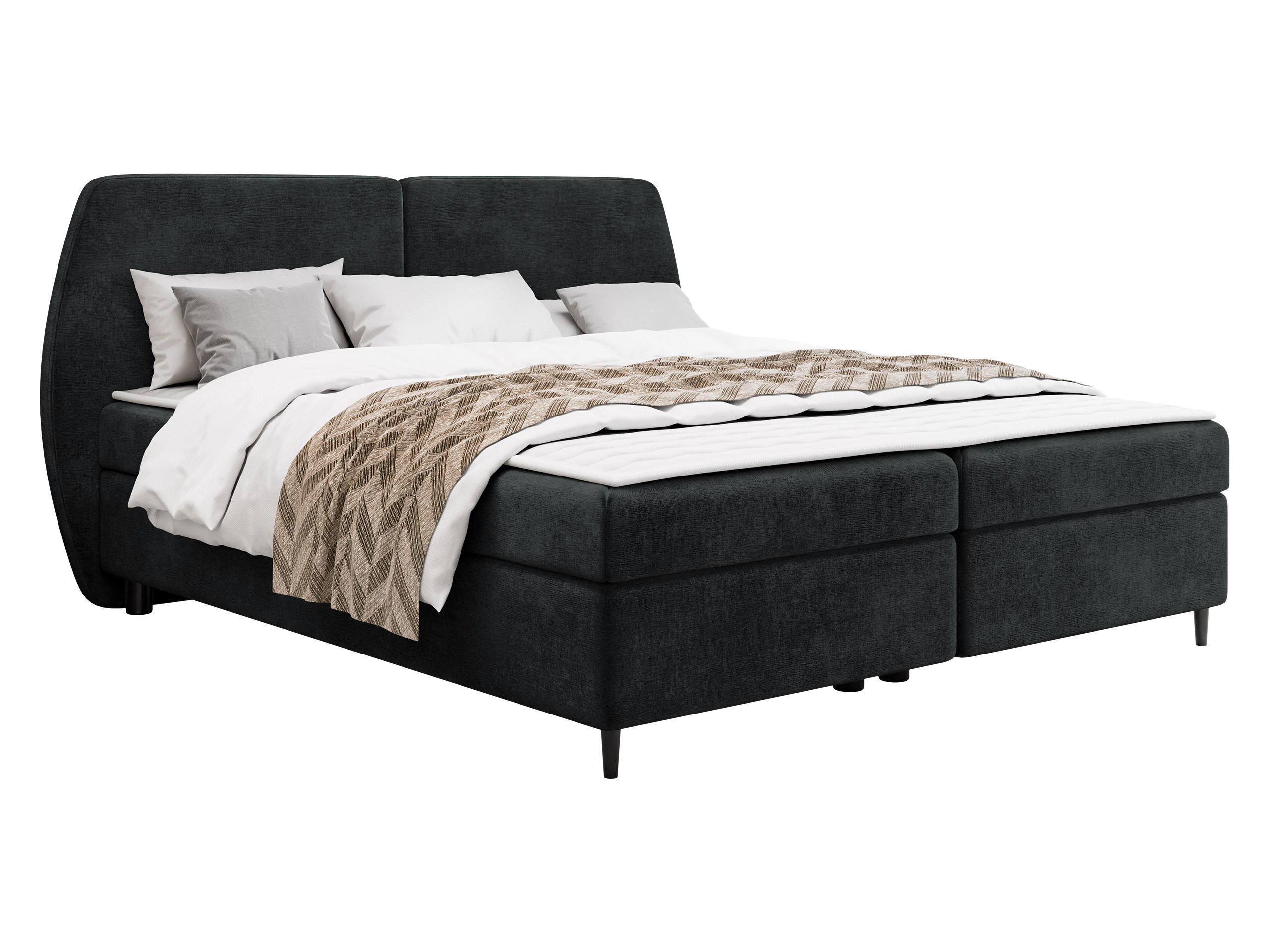 Mirjan24 Boxbett Schwarz 140x200 cm