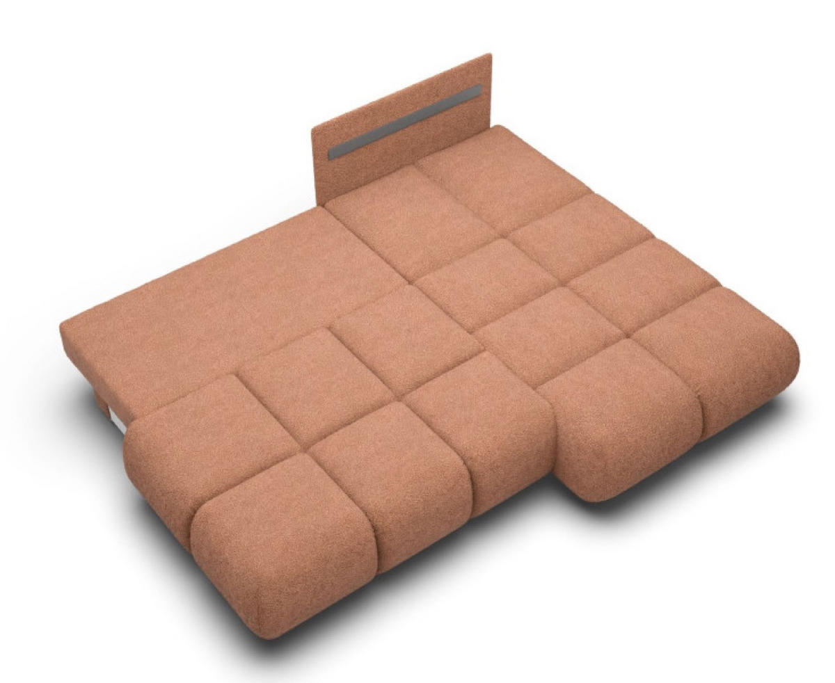 ECKSOFA Ceglasty MILA Ausziehbar Rechts Ohne Armlehnen - Orange, Textil (177/230cm) - Sepro Meble