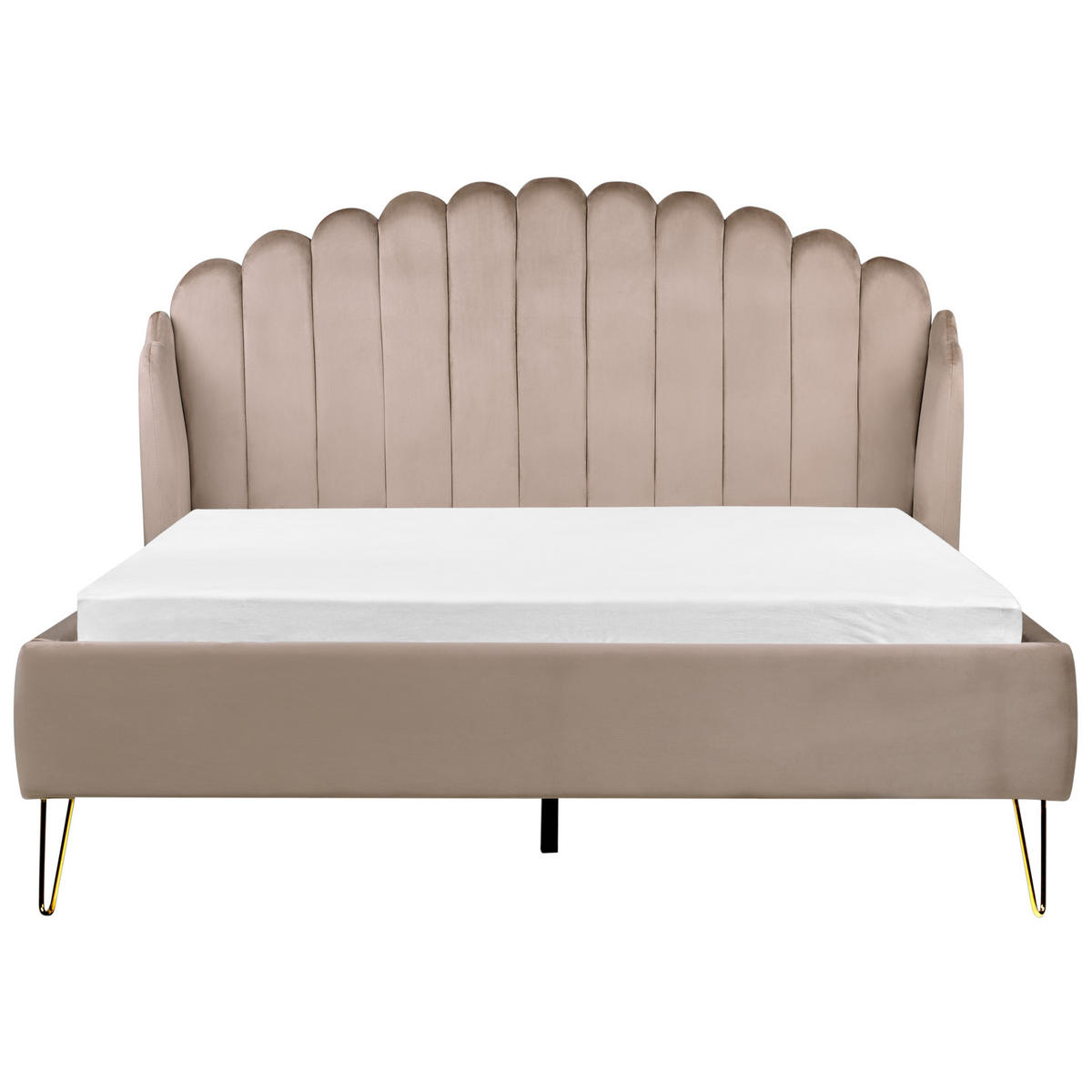 POLSTERBETT mit Lattenrost 160x200 cm Beige Ambillou - Taupe, Textil (160/200cm) - Beliani
