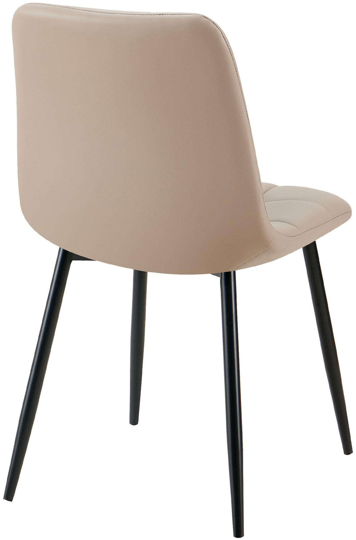 STUHL 4er Set Lederlook taupe - Taupe/Schwarz, Textil/Metall (45/84/55cm) - CLP