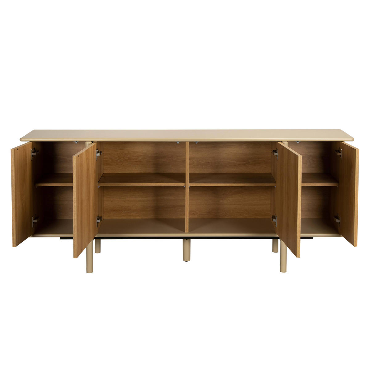 SIDEBOARD mit 4 Türen, Beige - Beige, Holz (180/75/40cm) - Oviala