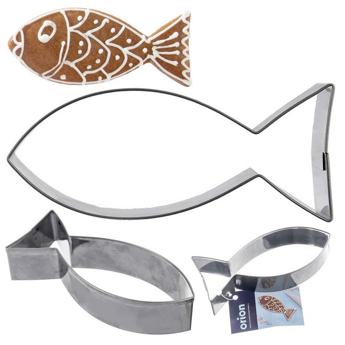 AUSSTECHFORM Fisch groß 9 cm Silber - Silberfarben, Metall (4/1.5/9cm) - Orion 