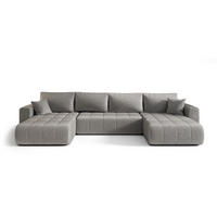 WOHNLANDSCHAFT Camila In Monolith - Hellgrau, Holzwerkstoff/Textil (384/85/175cm) - Fun Möbel