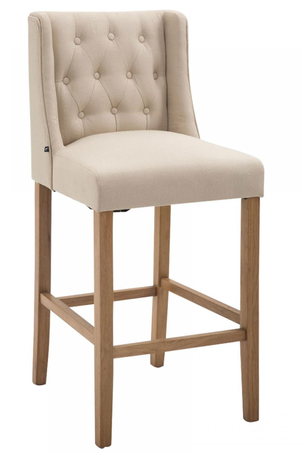BARHOCKER Stoff creme - Creme/Naturfarben, Holz/Textil (56/111/51cm) - CLP
