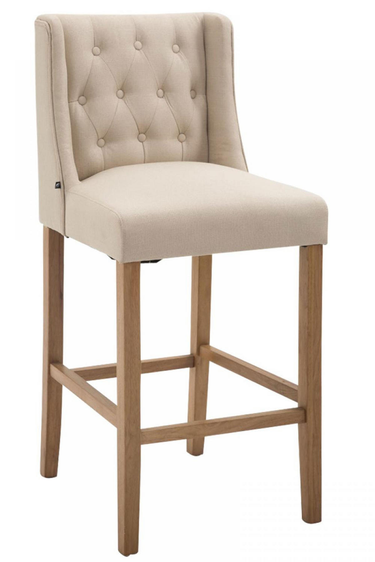BARHOCKER Stoff creme - Creme/Naturfarben, Holz/Textil (56/111/51cm) - CLP