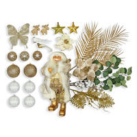LAALU CHRISTBAUMKUGEL-SET 169 Stück in einer Schachtel CHAMPAGNE für Weihnachtsbaum 240-270 cm - Champagner/Goldfarben, Kunststoff/Textil (55/50/75cm) - LAALU