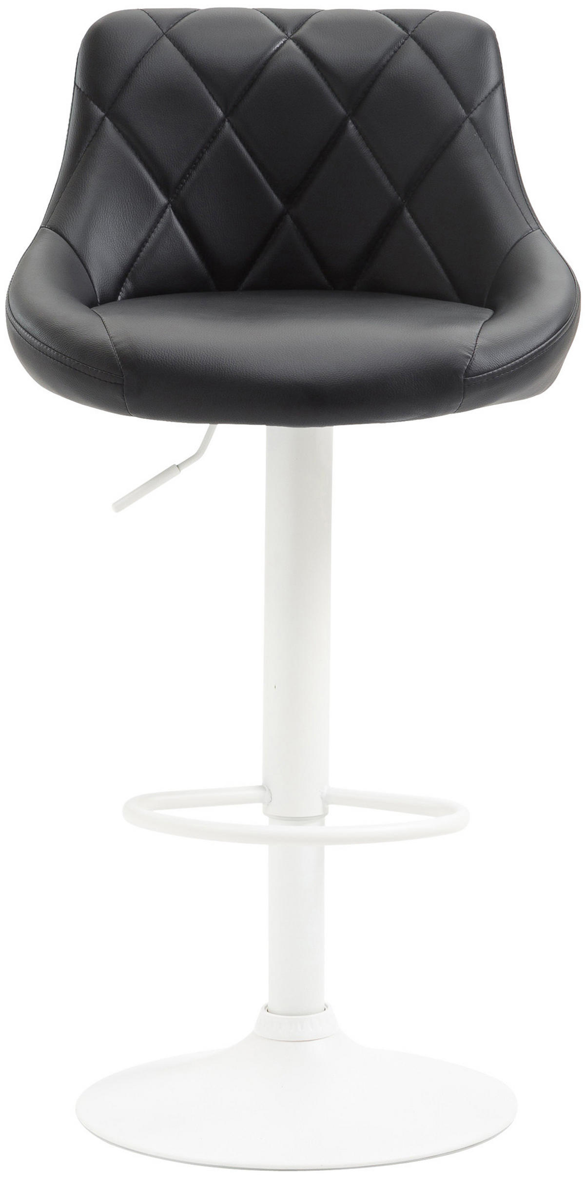 BARHOCKER Lederlook schwarz - Schwarz/Weiß, Textil/Metall (46/83/49cm) - CLP