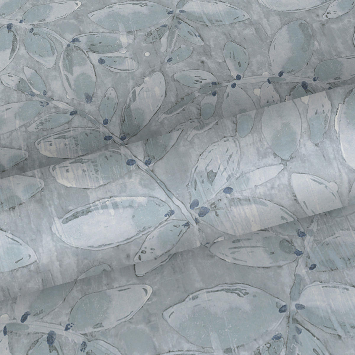 TAPETE gezeichnete Blätter 53 cm x 10,05 m - Blau, Papier (53/1000cm) - Sanders & Sanders